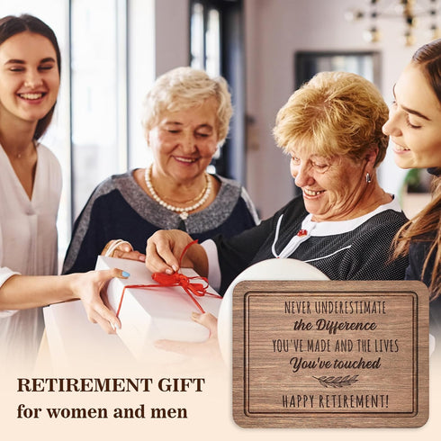 Craftique Retirement Gifts for Women Men 2024- Wood Cutting Board Engraved with Heartwarming Words- Retirement Appreciation Gift for Coworker Teac...