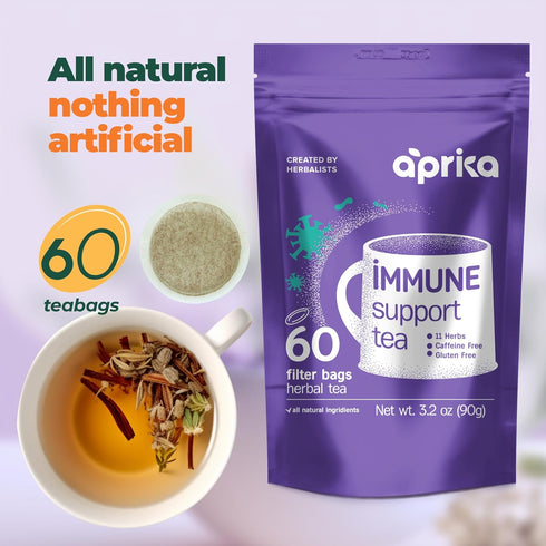 Immunity Booster Decaffeinated Tea Bags, Pure Herbal Immunity Blend - Lemon Balm, Peppermint, Chamomile, Lavender. Immune Support Supplement - 60 ...