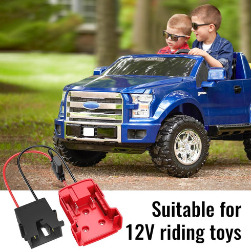 Power Wheels Adapter for Milwaukee M18 Battery with Wire Harness Connector Compatible with Fisher-Price 12 Volt Power Wheels, 12AWG Wire with 40A ...