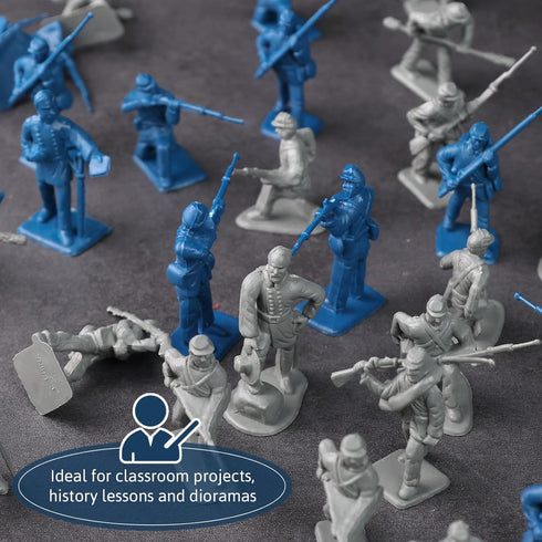 Shindel 80PCS Army Men Toy Soldiers, Plastic Civil War Army Men Set Military Action Figures for Kids Classroom Projects History Class Lessons...
