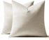 MIULEE 24x24 Inch Euro Sham Velvet Pillow Covers, Set of 2 Large Square Decorative Pillows -Cream White Super Soft for King Bed, Sofa, Couch, Acce...