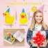 100 Pack Mini Resin Ducks, Multicolor Mini Ducks Wearing Party Hat, Tiny Duck Miniature Duck Figures Tiny Home Ornament for Micro Landscape Dollho...