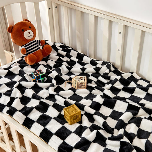 Checkered Baby Blanket Fleece Baby Blankets for Boys Girls, Ultra Soft Cozy Fluffy Infant Toddler Newborn Receiving Blankets for Crib Stroller, 30...
