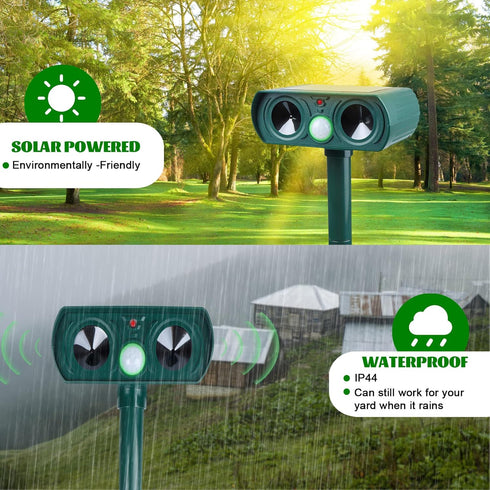 Dark Green Solar - Garden - Tool, IPX8 Waterproof Machine for Outdoor, Auto Tool Tool Set Work on Cat Rabbit, etc...