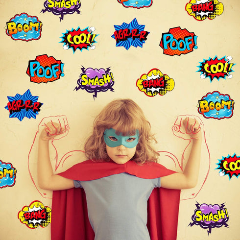 Blulu 30 Pieces Hero Themed Party Decorations, Fun Hero Sign Cutouts Signs Paper Cardboard Cutouts...