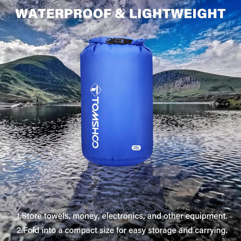 TOMSHOO Dry Bag 3-Pack/5-Pack, Lightweight Waterproof Bags Roll Top Sack Set Keeps Gear Dry for Hiking, Beach, Fishing, Kayaking, Boating, Swimmin...