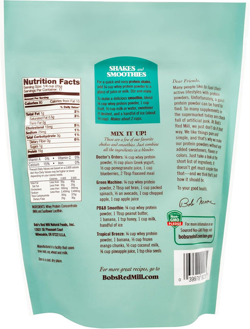 Bob's Red Mill Whey Protein Powder 12ounce Package May Vary, Red, unflavored, 12 Ounce...