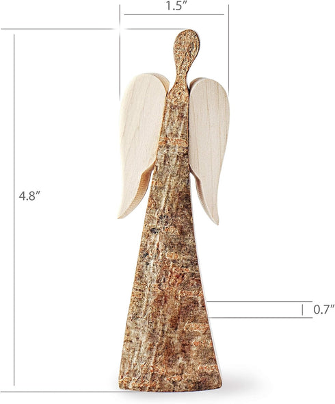 Wooden Angel Figurine, Rustic Angel Figurines in Memory of Loved One, Guardian Angel Statue, Christmas Angel Decor, Bereavement Gifts, Condolence ...