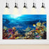 Aquarium Background Underwater Coral Reef Landscape Terrarium Background Deep Blue Ocean with Colorful Fish and Marine Life Sunlight Ray Aquarium ...