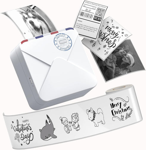 M02S Portable Mini Pocket Printer Wireless Bluetooth Thermal Printer Photo Printer Mobile Printer Sticker Maker Compatible with iOS and Android 30...
