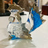 Garden Deco Glow in The Dark Blue Cock Hand Blown Art Glass Figurine Ornament Sculpture...