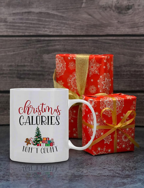 BLUE RIBBON Christmas Coffee Mug, '' Christmas Calories Don't Count'', in Decorative Box,11 Oz...