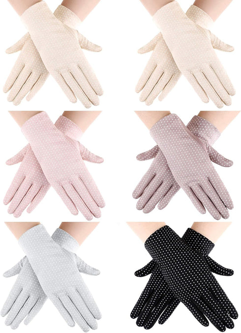 SATINIOR 6 Pairs Women Summer UV Protection Gloves Touchscreen Driving Gloves Non-Slip Sun Protective Gloves...