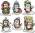 Design Works Crafts, 3-1/2" Each Cross Stitch Ornament Kit, Penguins on Ice...