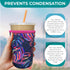 Koverz Iced Coffee Sleeve, Insulated Neoprene Cup Sleeve, Fits a 32 Oz. Coffee Cup, Washable and Reusable, Iced Coffee Accessories, Large Violet W...