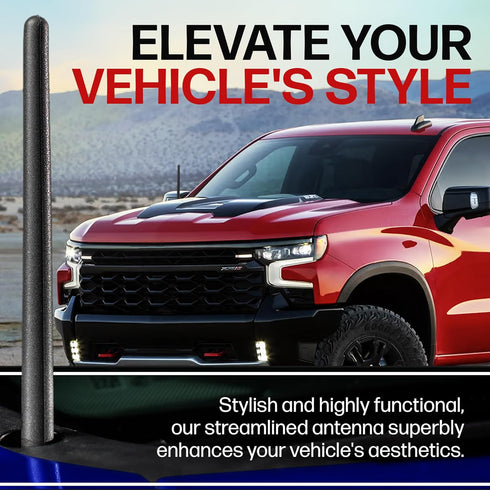 AntennaMastsRus Short Rubber Antenna fits Chevrolet Silverado 1500 (2006-2026), The Original 6 3/4 Inch, Car Wash Proof, Durable EPDM Rubber, Inte...