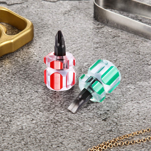 Sewing Machine Screwdriver Mini Short Screwdriver Tool Kit Includes Slotted/Flat Head Screwdriver and Cross Head Screwdriver for DIY Repairing, 2 ...