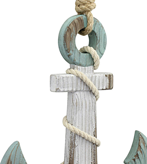 Stonebriar Anchor Wall Decor, Worn White, 1.00" x 9.50"...