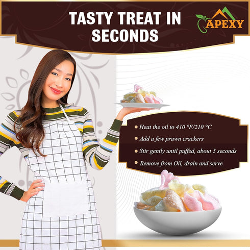 APEXY Authentic Prawn Crackers Uncooked, Crispy and Delicious Shrimp Chips for Party Appetizers and Snacks, Cook and Serve, 8 oz (227g), Multi Col...