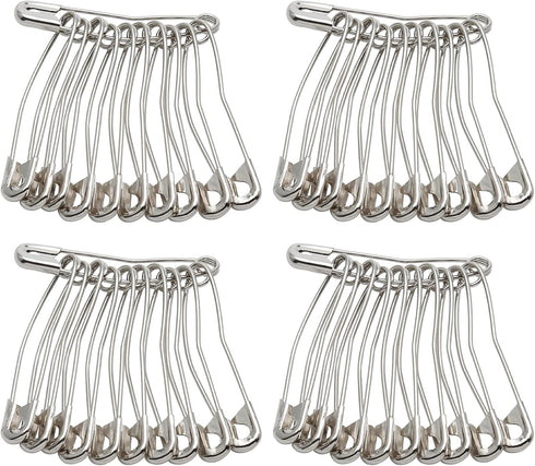 100Pcs Curved Safety Pins Size 3, 2" / 50mm Quilting Basting Pins, Bent Safety Pins for Quilting and Knitting (Sliver)...
