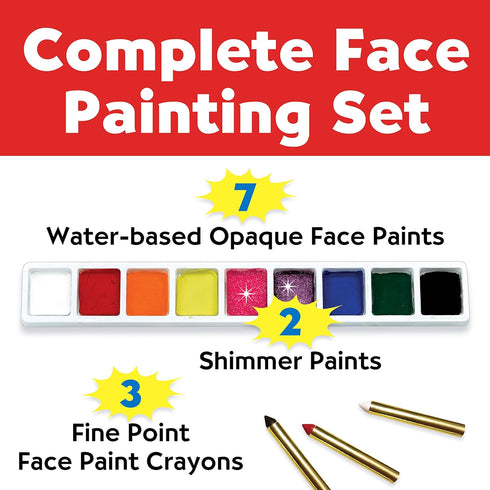 Faber-Castell Face Paint Studio Kit - Face Painting Kit for Kids - Non-Toxic Face Paint for Halloween, Kids Party, Carnival, Rainy Day Activities...