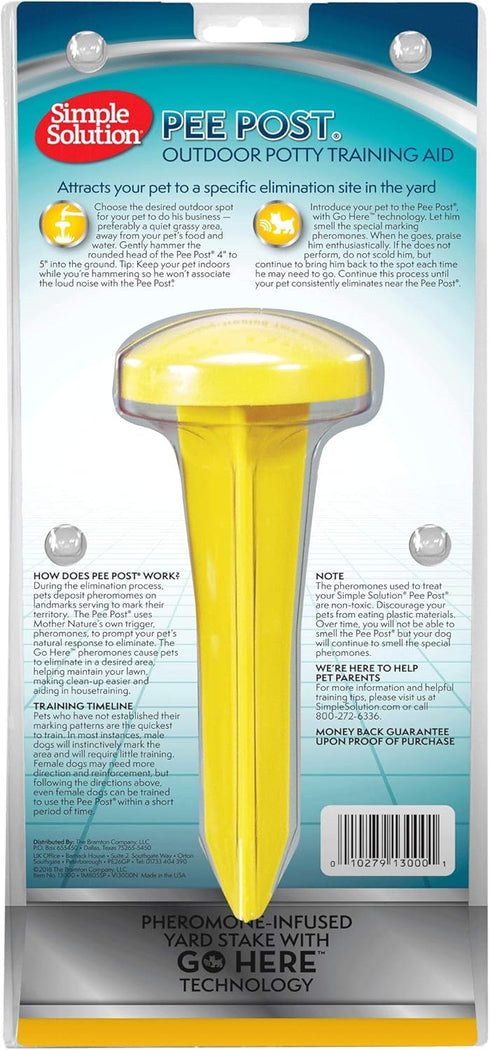 Simple Solution Pee Post Outdoor Potty Training Aid | Pheromone-Infused Yard Stake with GO HERE™ Technology | 13 Inch Stake...