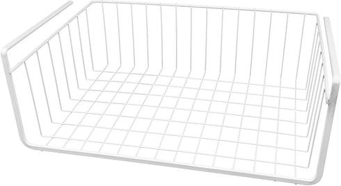 Southern Homewares 15-Inch Easy Install White Wire Under-Cabinet Hanging Basket Shelf Organizer – Storage Rack for Kitchen, Pantry, and Bathroom...