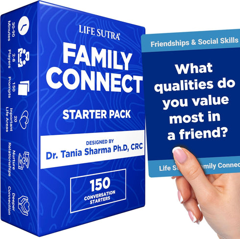 Life Sutra Family Connect Starter Pack - 150 Conversation Starters, Fun Games for Kid, Teens & Adults - Get to Know Each Other Better, Ideal for G...