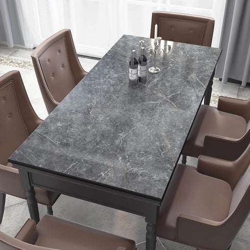 Glossy Gray Marble Wallpaper Peel and Stick Thick Textured Grey Marble Contact Paper Self Adhesive Removable Granite Wallpaper Oilproof Waterproof...