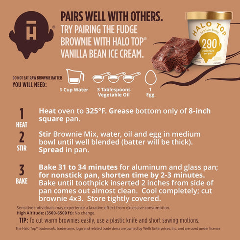 Halo Top Fudge Brownie Light Brownie Mix, 12.1 oz...