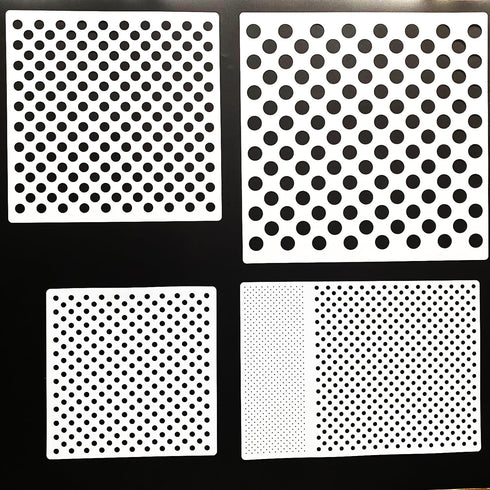 Dots Stencils - 4 Pcs Polka Dot Stencils, Assorted Sizes, Reusable Mylar Plastic Templates for DIY Crafts | Painting on Wood, Furniture, Walls, Sc...