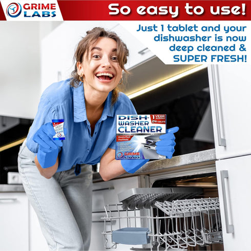 Dishwasher Cleaner Deodorizer Descaler Tablets, 24 pack Heavy Duty Deep Clean and Natural Limescale Remover, Dish Washer Cleaner Machine Pods, 12 ...