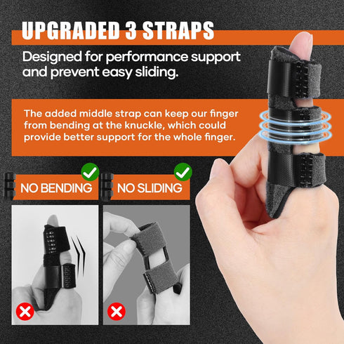 Trigger Finger Splint Finger Splint 2pcs for Arthritis, Injury, Broken Finger Straightening - Finger Brace for Index, Middle, Ring Finger Pain Rel...