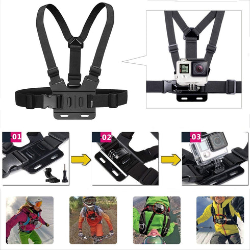 ASOCEA Action Camera Chest Mount Strap,Adjustable Vest Chest Harness Belt Compatible with Gopro Hero 13 12 11 10 9/AKASO EK7000/Brave 4/Brave 4 pr...
