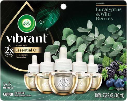 Air Wick Scented Oil - Vibrant Refill Eucalyptus & Wild Berries 5 ct....