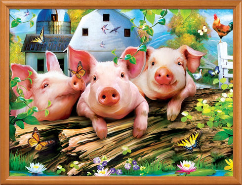 Masterpieces 300 Piece EZ Grip Jigsaw Puzzle - Three Lil' Pigs - 18"x24"...
