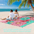 BYDOLL Beach Blanket Sandproof Waterproof 78''×81'' 1-4 Adults Floral Compact Lightweight Oversized Beach Blanket Large Picnic Mat Beach Blanket f...