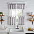 Elrene Home Fashions Tucker Ticking Stripe Tier Window Curtains for Kitchen or Bathroom, 30" x 36", Set of 2, Gray...