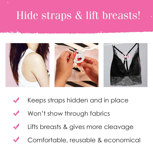 Hollywood Fashion Secrets Bra Converting Clips, Clear, Transform Your Bra Style And Lift, 2 Pack...