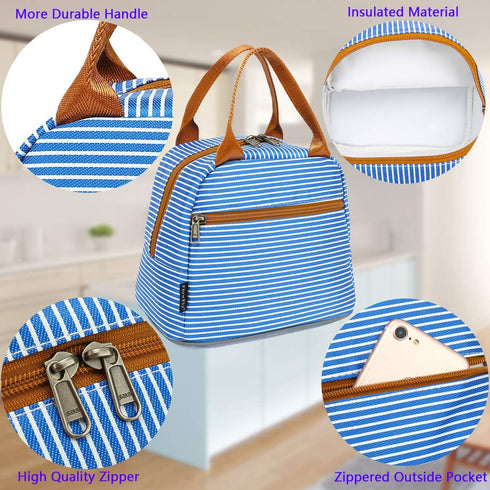 FlowFly Insulated Lunch Cooler Bag - Tote Bag Organizer for Women/Men, Royal...