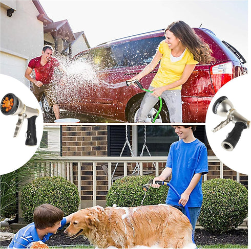 Garden Hose Nozzle, Zinc Alloy Hose Sprayer Nozzle with 9 Spray Patterns, High Pressure Water Hose Nozzle Heavy Duty Hand Sprayer, for Car Washing...
