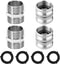 M MINGLE Garden Hose Adapter, Male to Male, Female to Female, 3/4 Inch Stainless Steel Connector, 4-Pack with Extra 4 Washers...