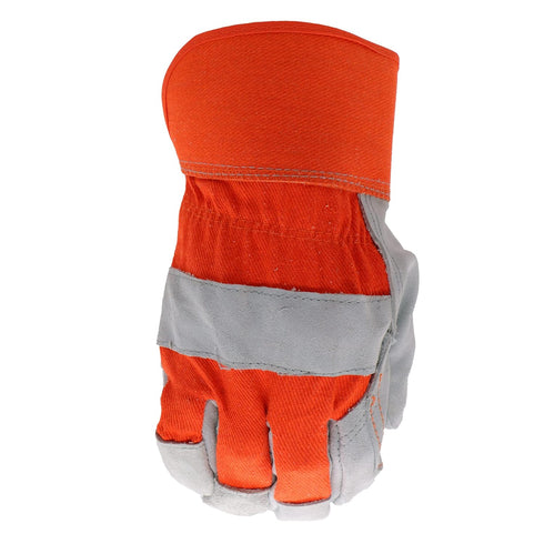 Boss Men's Guard Heavy Duty Work Gloves with Double Leather Cowhide Palm, Abrasion Resistant, High Durability, Canvas Backing, Extended Safety Cuf...