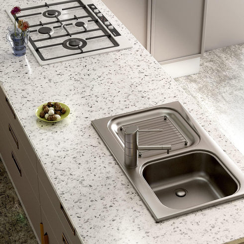 Gray White Terrazzo Contact Paper 88" X 16" Granite Contact Paper for Kitchen Counter Top Peel and Stick Countertop Adhesive Wallpaper for Cabinet...