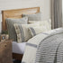 Piper Classics Market Place Blue Ticking Stripe Quilted Euro Sham...
