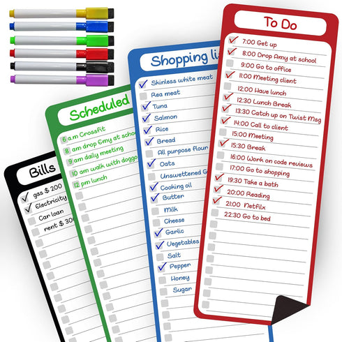 Magnetic to Do List for Refrigerator, Whiteboard for Fridge, Dry Erase Board with Lines, Reusable Grocery List, Chore Chart for Adults, Small Whit...