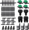 128 Pcs 1/4 Barbed Connectors Irrigation Fittings Kit, 3/4'' to 1/4'' Hose Adapter,Convert 3/4" Female Hose Thread to 2-Way 1/4" Tubing for Repair...