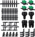 128 Pcs 1/4 Barbed Connectors Irrigation Fittings Kit, 3/4'' to 1/4'' Hose Adapter,Convert 3/4" Female Hose Thread to 2-Way 1/4" Tubing for Repair...