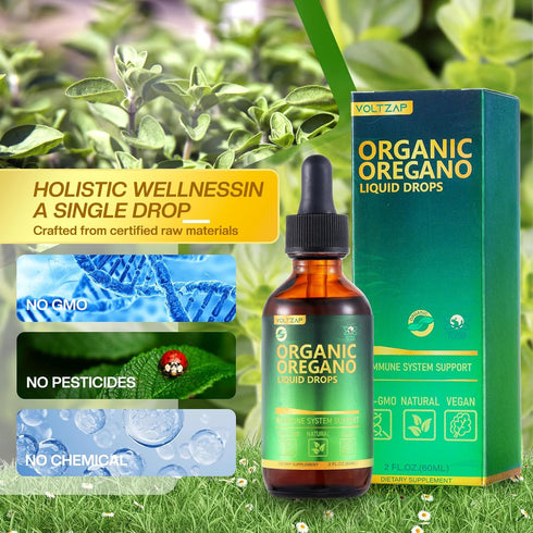 Oregano Oil Organic Liquid Drops: Supplement for Immune Support Digestion Health Antioxidant Health Vegan Sugar Free 2 Fl.Oz for Adult...