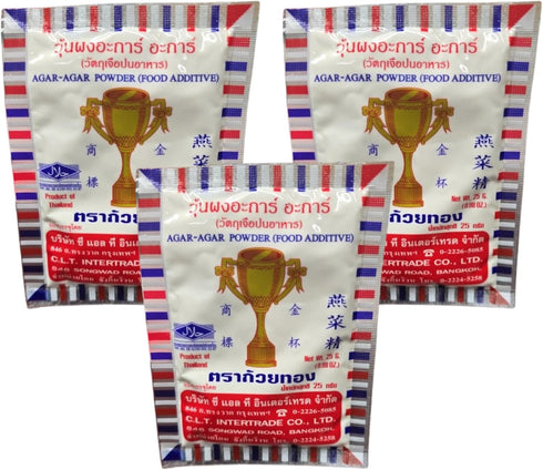 Agar Agar Powder- Thai Thailand Asian International Food 25g.x3packets....